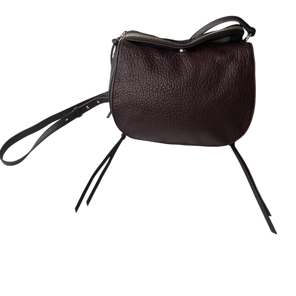 Vince Camuto Large Lamb Leather Crossbody Bag – Ida Black Cherry - Picture 15 of 16